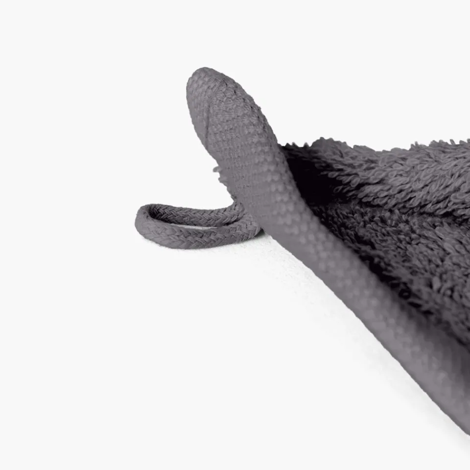 Carré Blanc Serviette invité coton Lola II anthracite| Serviettes Invité