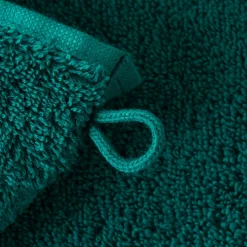 Carré Blanc Serviette invité coton Papyrus émeraude| Serviettes Invité