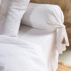 Carré Blanc Taie de traversin coton Amorgos| Taies De Traversin