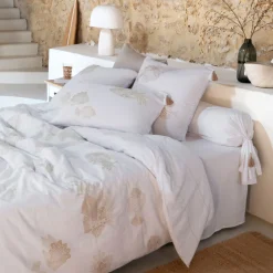 Carré Blanc Taie de traversin coton Amorgos| Taies De Traversin