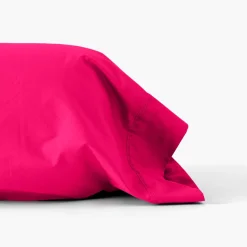 Carré Blanc Taie de traversin percale de coton Neo magenta| Taies De Traversin