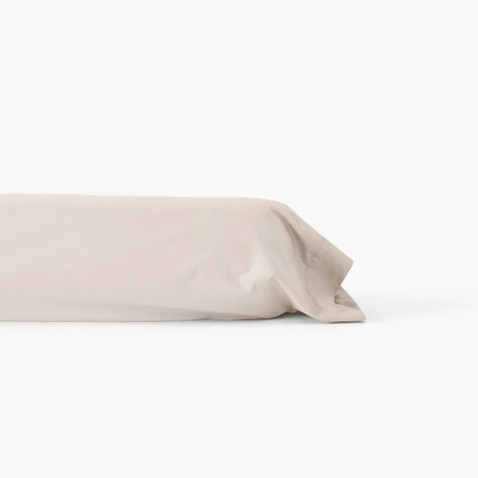 Carré Blanc Taie de traversin percale de coton Neo ficelle| Taies De Traversin
