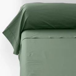 Carré Blanc Taie de traversin percale de coton Neo thym| Taies De Traversin