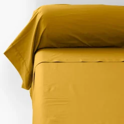Carré Blanc Taie de traversin percale de coton Neo curry| Taies De Traversin