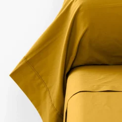 Carré Blanc Taie de traversin percale de coton Neo curry| Taies De Traversin