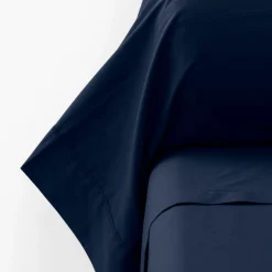 Carré Blanc Taie de traversin percale de coton Neo marine| Taies De Traversin