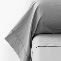 Carré Blanc Taie de traversin percale de coton Neo gris| Taies De Traversin