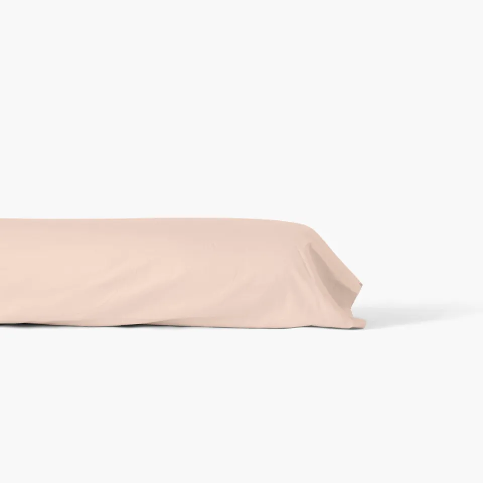 Carré Blanc Taie de traversin satin de coton unie Prestige nacre| Taies De Traversin