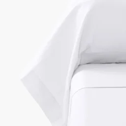 Carré Blanc Taie de traversin satin de coton unie Prestige blanc| Taies De Traversin