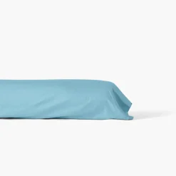 Carré Blanc Taie de traversin satin de coton unie Prestige glacier| Taies De Traversin