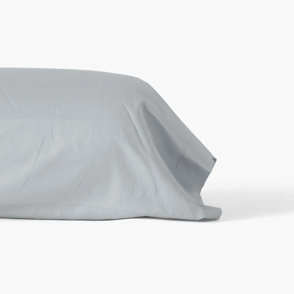 Carré Blanc Taie de traversin satin de coton unie Prestige tourterelle| Taies De Traversin