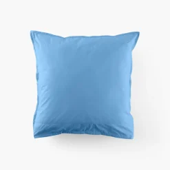 Carré Blanc Taie d'oreiller carrée coton Neo azur| Taies D’oreiller