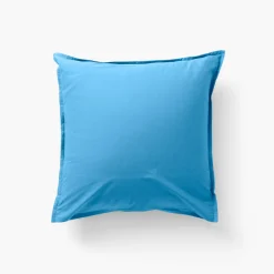 Carré Blanc Taie d'oreiller carrée coton Neo azur| Taies D’oreiller