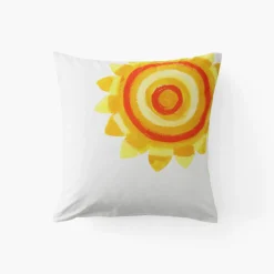 Carré Blanc Taie d'oreiller carrée coton bio Pinata|Enfant Linge De Litbio|Taies D'oreiller