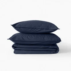 Carré Blanc Taie d'oreiller carrée coton Neo marine| Taies D’oreiller