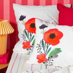 Carré Blanc Taie d'oreiller carrée coton Rosella|Femme Coffrets Cadeaux|Taies D’oreiller