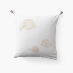 Carré Blanc Taie d'oreiller carrée coton Amorgos| Taies D’oreiller