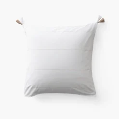 Carré Blanc Taie d'oreiller carrée coton Amorgos| Taies D’oreiller