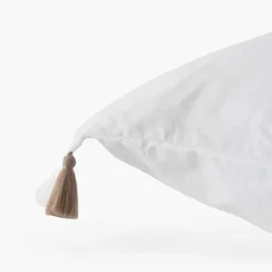 Carré Blanc Taie d'oreiller carrée coton Amorgos| Taies D’oreiller