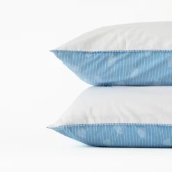 Carré Blanc Taie d'oreiller carrée lin et coton lavé Madeleine| Taies D’oreiller