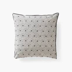 Carré Blanc Taie d'oreiller carrée lin et coton lavé Eclipse| Taies D’oreiller