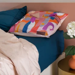 Carré Blanc Taie d'oreiller carrée percale de coton Rosangela| Taies D’oreiller