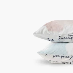 Carré Blanc Taie d'oreiller carrée percale de coton Simones| Taies D’oreiller