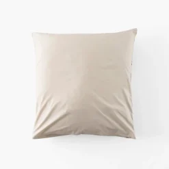 Carré Blanc Taie d'oreiller carrée percale de coton Neo ficelle floral| Taies D’oreiller