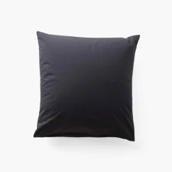 Carré Blanc Taie d'oreiller carrée percale de coton Neo anthracite géométrique| Taies D’oreiller