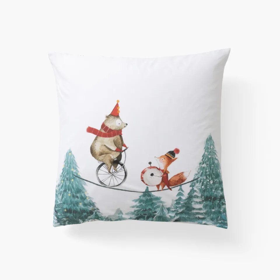 Carré Blanc Taie d'oreiller carrée pur coton Féeries|Enfant Linge De Litbio|Taies D'oreiller