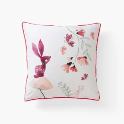 Carré Blanc Taie d'oreiller carrée pur coton bio Mes Rêves|Enfant Linge De Litbio|Taies D'oreiller