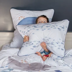 Carré Blanc Taie d'oreiller carrée pur coton Océanos|Enfant Taies D'oreiller