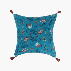 Carré Blanc Taie d'oreiller carrée réversible coton et lin Bombay| Taies D’oreiller