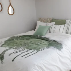 Carré Blanc Taie d'oreiller carrée réversible percale de coton lavée biologique Monarbre| Taies D’oreiller