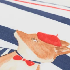 Carré Blanc Taie d'oreiller carrée réversible coton biologique Ptitchic renard|Enfant Linge De Litbio|Taies D'oreiller