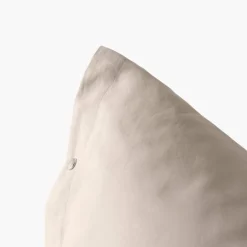 Carré Blanc Taie d'oreiller carrée satin de coton lavé bio Quartz dune|Femme Coffrets Cadeaux|Taies D’oreiller