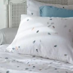 Carré Blanc Taie d'oreiller carrée satin de coton Equinoxe| Taies D’oreiller