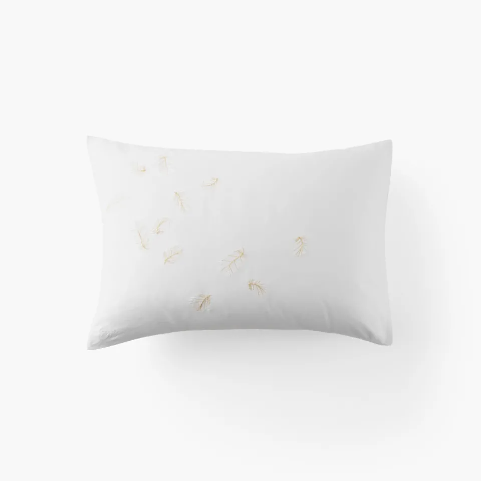 Carré Blanc Taie d'oreiller rectangulaire satin de coton Mon Ange| Taies D’oreiller