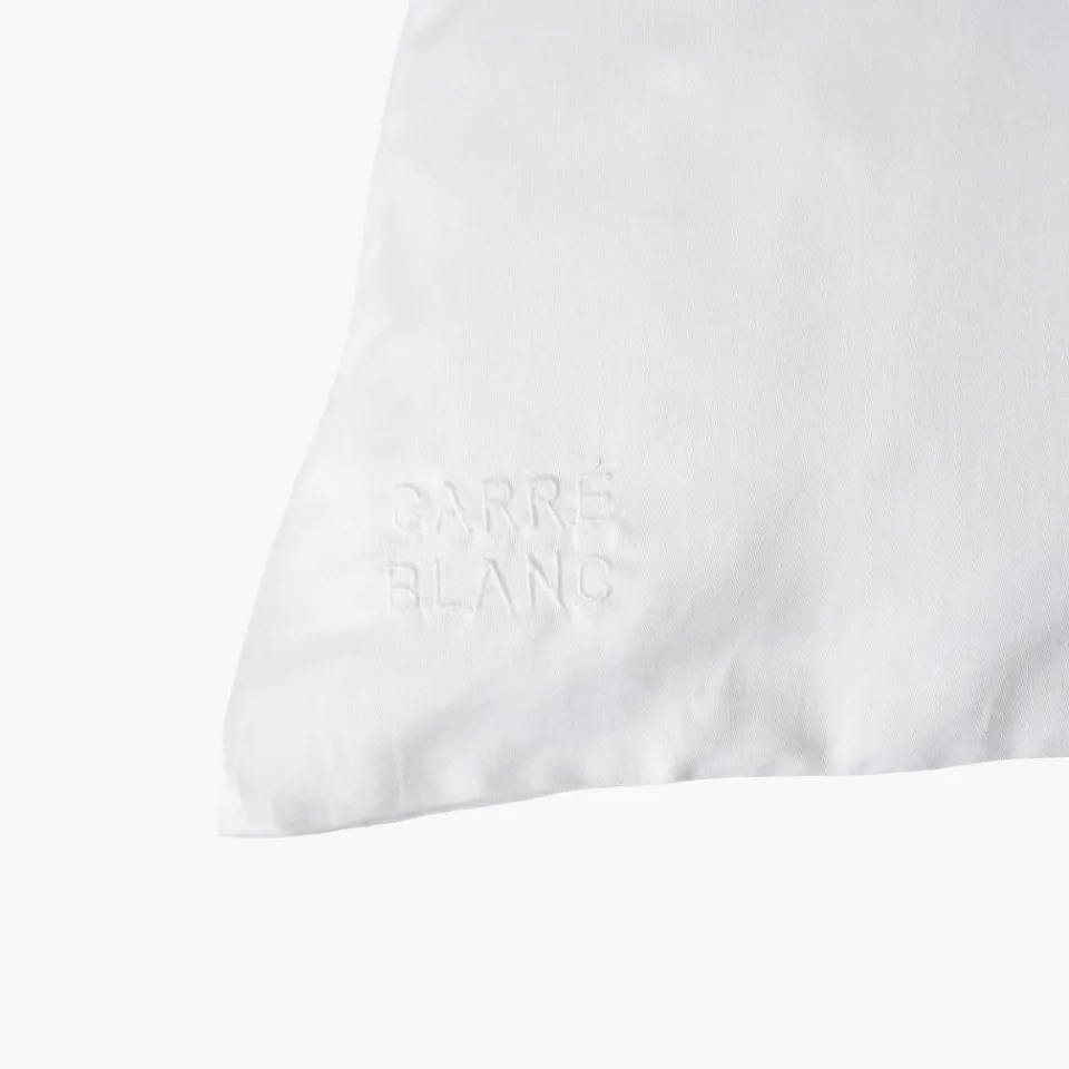 Carré Blanc Taie d'oreiller rectangulaire satin de coton Mon Ange| Taies D’oreiller