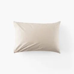 Carré Blanc Taie d'oreiller rectangulaire percale de coton Neo ficelle floral| Taies D’oreiller