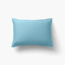 Carré Blanc Taie d'oreiller rectangulaire satin de coton jacquard pois et rayures Prestige glacier| Taies D’oreiller