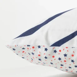 Carré Blanc Taie d'oreiller rectangulaire réversible coton biologique Ptitchic chat|Enfant Linge De Litbio|Taies D'oreiller