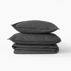 Carré Blanc Taie d'oreiller rectangulaire coton Neo anthracite| Taies D’oreiller