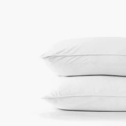 Carré Blanc Taie d'oreiller rectangulaire en pur coton lavé biologique Souffle blanc|Enfant Taies D'oreiller|Taies D’oreiller