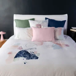 Carré Blanc Taie d'oreiller rectangulaire percale de coton Simones| Taies D’oreiller