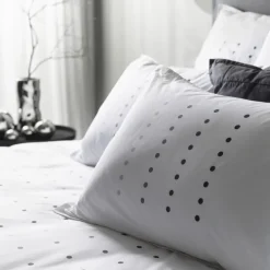 Carré Blanc Taie d'oreiller rectangulaire coton Dotsy|Homme Coffrets Cadeaux|Taies D’oreiller