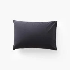 Carré Blanc Taie d'oreiller rectangulaire percale de coton Neo anthracite géometrique| Taies D’oreiller