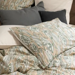 Carré Blanc Taie d'oreiller rectangulaire réversible percale de coton lavée biologique Monarbre| Taies D’oreiller