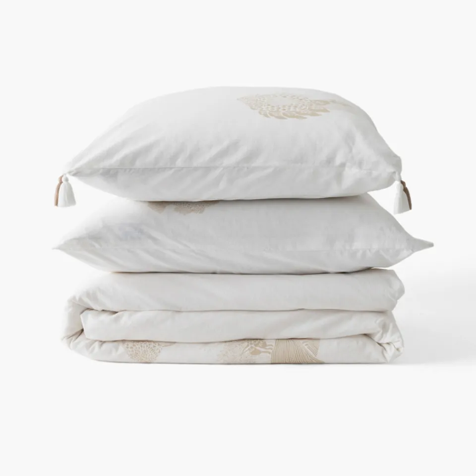 Carré Blanc Taie d'oreiller rectangulaire coton Amorgos| Taies D’oreiller