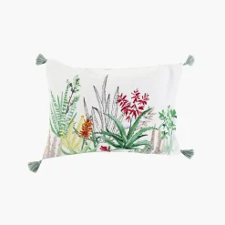 Carré Blanc Taie d'oreiller rectangulaire coton et lin Aloevera| Taies D’oreiller